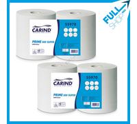 2 Coppia bobina carta asciugatutto 800 strappi 2 veli per dispenser CARIND 55970