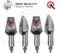 2 COPPIE 4 FRECCE MINI RUNNER UNIVERSALI CROMATE PER SCOOTER MAXI SCOOTER MOTO