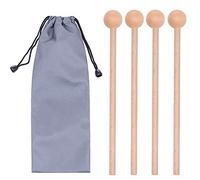 2 coppie di bacchette di legno a percussione per glockenspiel, xilofono, scacciapensieri e campane, 20,3 cm di lunghezza, con borsa per il trasporto