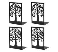 2 Coppie di Ferma Libri per Libreria - Fermalibri per Mensole 4 PCS Ferma Libri in metallo Antiscivolo con piedini Reggi libri per Libreria adatti per scuola casa e ufficio (nero) (TYPE 2)