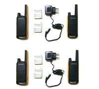 2 Coppie Di Walkie Motorola Tlkr T82+Caricabatterie+Batterie Resistenti IPX4