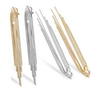 2 coppie Tassel Clip-on Women Orecchini a serpente Long Snake per ornamenti per banchetti di nozze