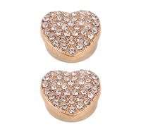 2 copri bottoni per camicette da donna, gemelli a forma di cuore con strass,