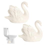 2 copribulloni decorativi a forma di cigno, in ceramica, per il fondo del WC, graziosi copribulloni per ciotola Swan, accessori da bagno di facile installazione