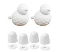 2 copribulloni per WC a forma di uccello, realizzati in porcellana e ABS, per nascondere i bulloni arrugginiti e migliorare la decorazione del bagno in case e strutture ricettive