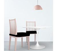 2 Coprisedie Senza Schienale PIU' BELLO - Tessuto Bielastico Estensibile, Lavabile in Lavatrice, Coprisedia Sedie da Ufficio e Sala da Pranzo - NERO