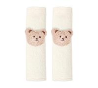 2 coprisedili per cintura di sicurezza auto, imbottiture in peluche per auto, passeggini, zaini, cinghie per chitarra (bianco)