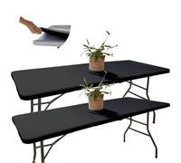 2 Copritavoli Rettangolari con Elastico Resistenti all'acqua 121x76 Nera
