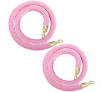 2 corde barriera in velluto con ganci dorati, 32 mm, lunghezza 1,5-3 meters | Coppia di corde per colonnine in velluto rosa, arancione o bianco per matrimoni, hotel, aree foto, file VIP ed eventi