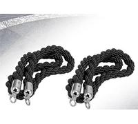2 corde in nylon resistenti per barriere di coda, colore nero, per controllo della folla e gestione degli eventi. (80 cm)