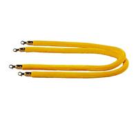 2 corde in velluto da 1,5 m con acciaio inossidabile, colore giallo, controllo della folla, per museo, galleria, eventi, fotografie, mostre
