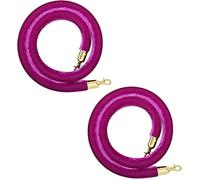 2 Corde in Velluto Viola da 3 Metri con Ganci per Il Controllo delle Code VIP, Elegante Accessorio per paletti per Eventi, Feste e Gestione della Folla - Ideale per esperienze Premium