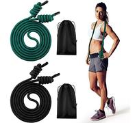 2 corde per esercizi per il flusso di fitness, corda da allenamento a doppia treccia con 2 sacchetti di stoffa, lunghezza regolabile, corde per saltare per allenarsi, uomini, donne, casa, palestra,