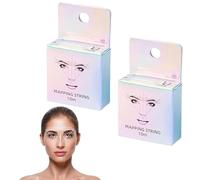 2 corde per la mappatura delle sopracciglia preinchiostrate, colore bianco, con penna nera, strumento cosmetico essenziale per microblading e ceretta, per trucco permanente delle sopracciglia (10 m)