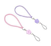 2 cordini da polso per cellulare, chiavetta USB, MP3, MP4 rosa e lilagut trattati.