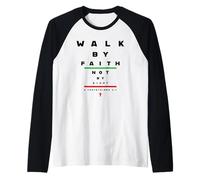 2 Corinthians 5:7 - Walk by Faith Not by Sight Vision Chart Maglia con Maniche Raglan