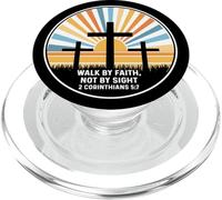 2 Corinzio 5:7 Dio Gesù Cristiano Croce Camminare Fede Vista PopSockets PopGrip per MagSafe