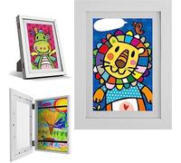 2 cornici per disegno per bambini da cambiare, cornici per foto d'arte per bambini, cornice apertura frontale A4 per archiviazione d'arte, bambini, cornice per visualizzazione di opere d'arte,