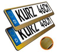 2 Corto Porta Targa IN Oro Cromo Spazzolato 46cm Portatarga 460mm