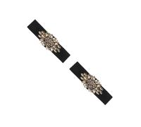 2 Count Cintura Ampia Ed Elegante Elastica Nera Regolabile Da