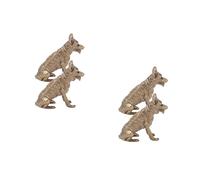 2 Count Statua Del Cane Militare Piccola Figurina Di Animale Statuina