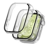 2 cover per Huawei Watch Fit 3, custodia di protezione per orologio integrale con schermo in vetro temperato 9H, custodia in PC trasparente antigraffio, antiurto resistente agli urti, custodia
