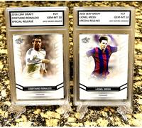 2 " Cristiano Ronaldo & Lionel Messi 2016 Foglia Schizzi Graduate Gem-Mt 10