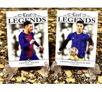 2 " Cristiano Ronaldo & Lionel Messi 2022 Foglia Leggende Calcio Card Lotto "