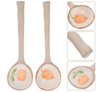 2 cucchiai da caffè in ceramica cucchiai da cibo per cartoni animati cucchiai