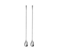2 cucchiai da cocktail in acciaio inox per una miscelazione efficiente, manico lungo per un controllo superiore nel barista (30 cm)