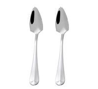 2 Cucchiai Da Pompelmo, Affilato, Da Kiwi, In Acciaio Inox, Da Dessert, Spatola Da Padella, Dentato, Da Frutta (Argento)