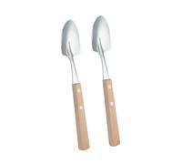 2 cucchiai in acciaio inox per gelato con manico in legno massello, pratiche posate da portata per casa e cucina in acciaio inox pala cucchiaio