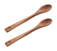 2 cucchiai in legno per cucina, cucchiaio da miele a manico lungo, grandi cucchiai da portata antiaderenti, utensili da cucina per servire, mescolare, mangiare