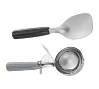 2 cucchiaini in acciaio inox per gelato e frutta, con manico e vanga temprata per gelati, utensile da cucina
