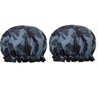 2 Cuffie Da Doccia Mimetiche E 2 Fasce Per Capelli Mimetiche, Cuffie Da Doccia Impermeabili A Doppio Strato, Riutilizzabili, Adatte Alla Protezione Dei Capelli (Colore Mimetico).