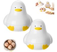 2 cuociuova per forno a microonde, 4 capacità per cottura a vapore, gadget per cuocere uova sode e morbide, a forma di anatra, per cuocere perfettamente sode o morbide, per cucina