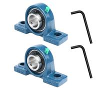 2 cuscinetti a sfera UCP 204, asse da 20 mm, con nipplo lubrificante in ottone, cuscinetto a flangia, cuscinetti a sfera per impianti industriali, tecnologia di trasporto e pompe, cavalletto di
