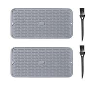 2 Cuscinetti Di Drenaggio In Silicone E 2 Spazzole Per La Pulizia Delle Fessure, Cuscinetti Per Il Drenaggio Dei Piatti, Cuscinetti Isolanti Multifunzionali Per Pentole, Accessori Da Cucina