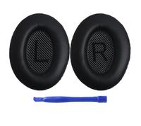 2 cuscinetti di ricambio in similpelle per cuffie Compatibile con Anker - auricolari on-ear con due barrette, facili da montare, nero