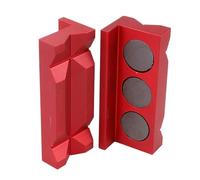 2 cuscinetti per ganasce in alluminio, 10,2 cm, magnetiche, reversibili, per qualsiasi morsa da banco in metallo (rosso)