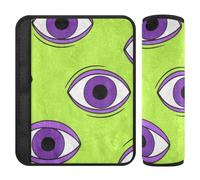 2 cuscinetti per tracolla per seggiolino auto, motivo graffiti con occhi verdi fluorescenti, per tagliare la cintura di sicurezza nel collo, accessori per camion per carro