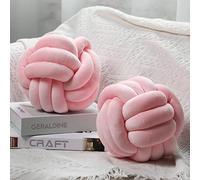 2 Cuscini a Nodo Rotondi Cuscino a Sfera con Nodo Cuscini Annodati Decorativi Cuscino Estetico Morbido Cuscini di Giocattoli da Bambini Decorazione di Camera (Rosa Chiaro)