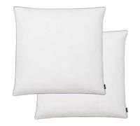 2 cuscini con imbottitura in piuma d'oca da 80 x 80 cm, colore bianco, rivestimento in microfibra, cuscino per dormire, cuscino cervicale, per chi dorme sulla schiena e sul fianco