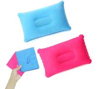 2 cuscini gonfiabili, ultraleggeri, compatti e portatili, cuscino comprimibile per spiaggia, viaggi, prendere il sole, campeggio, dormire all'aperto, supporto per collo e lombare, 43 x 27 cm (rosa