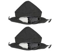 2 cuscini per il collo da viaggio con cappuccio, in cotone, ricaricabili, per il collo, per treno, auto, ufficio, campeggio, gadget da viaggio (non riempitivo) (grigio scuro-2 pezzi)