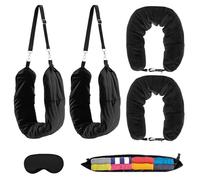 2 cuscini per il collo da viaggio, gonfiabili con vestiti, da viaggio, a forma di U, cuscino da viaggio, multifunzionale, con maschera per gli occhi, per treno, auto, ufficio, campeggio, viaggi