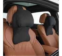 2 cuscini per il collo dell'auto, morbidi cuscini poggiatesta per auto, con cinghia regolabile, memory foam e fodera rimovibile traspirante, nero/bianco (nero)