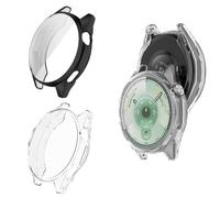 2 custodie compatibili con Huawei Watch GT 6 46 mm, pellicola protettiva flessibile in TPU, antigraffio, custodia protettiva per Huawei Watch GT6 46 mm (nero + trasparente)