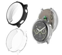 2 custodie con pellicola protettiva compatibile con Garmin Venu 4 41 mm, anti-graffio, protezione completa Shell, TPU flessibile per Garmin Venu 4 41 mm Smartwatch (nero + trasparente)