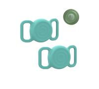 2 custodie in silicone per Motorola Moto Tag, anti-perdita e antigraffio, supporto universale per bambini, anziani, animali domestici, bicicletta, zaino e bagagli, ciano